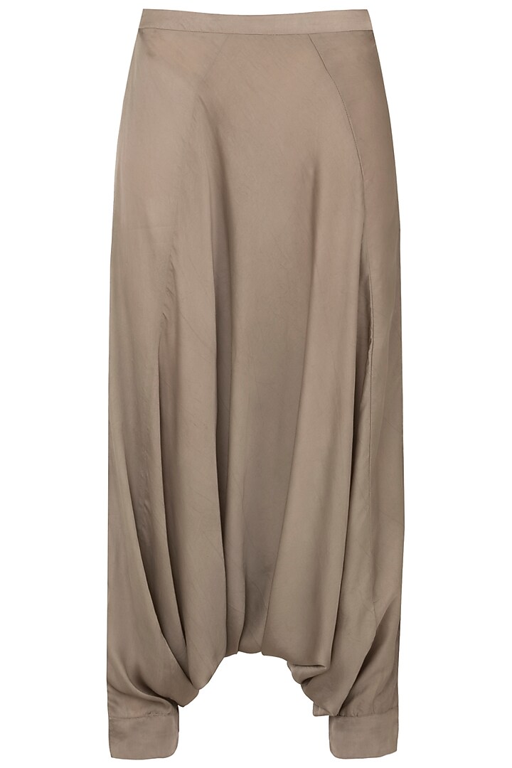 Dark gray peplum top with plain bias pants available only at Pernia's Pop Up Shop.