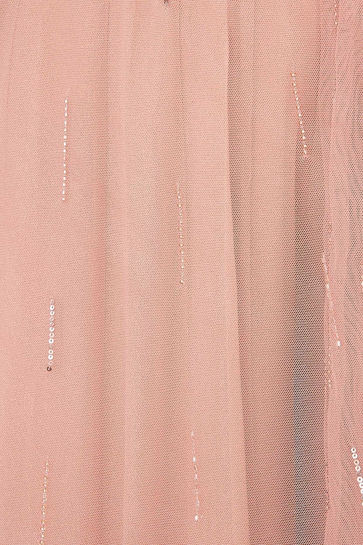 Peach one sided draped net jump suit available only at Pernia's Pop Up Shop.