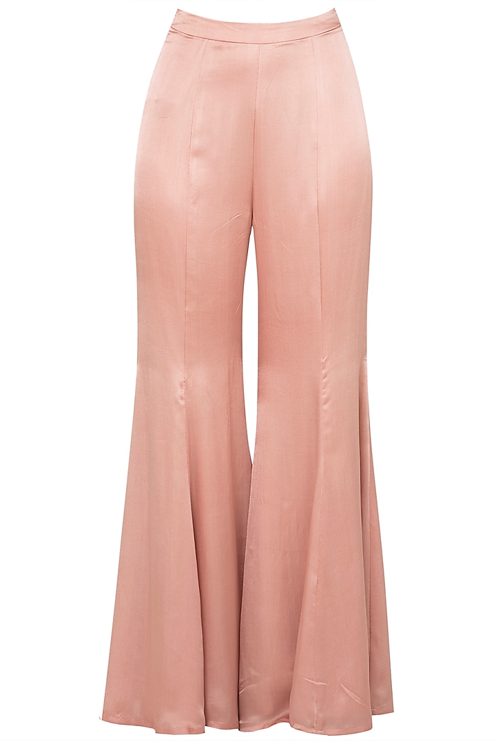 Dusty peach peplum fitted top and flared pants available only at Pernia's Pop Up Shop.