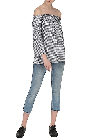 Black & White Checkered Top by Knotty Tales
