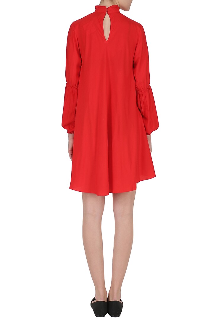 Red ruffled collar dress available only at Pernia's Pop Up Shop.