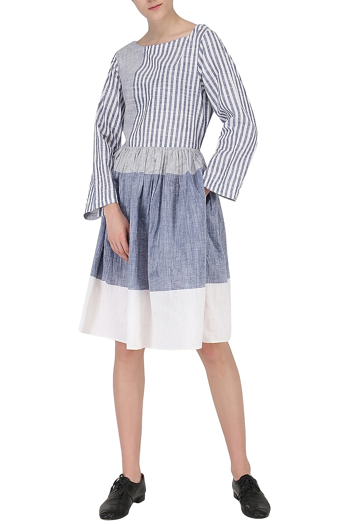 White and blue patterned dress available only at Pernia's Pop Up Shop.