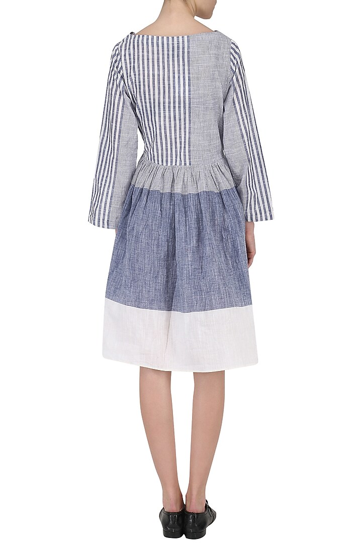 White and blue patterned dress available only at Pernia's Pop Up Shop.