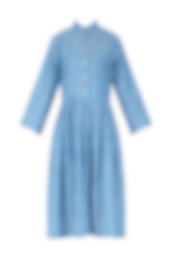 Powder Blue Pleated Dress by Knotty Tales