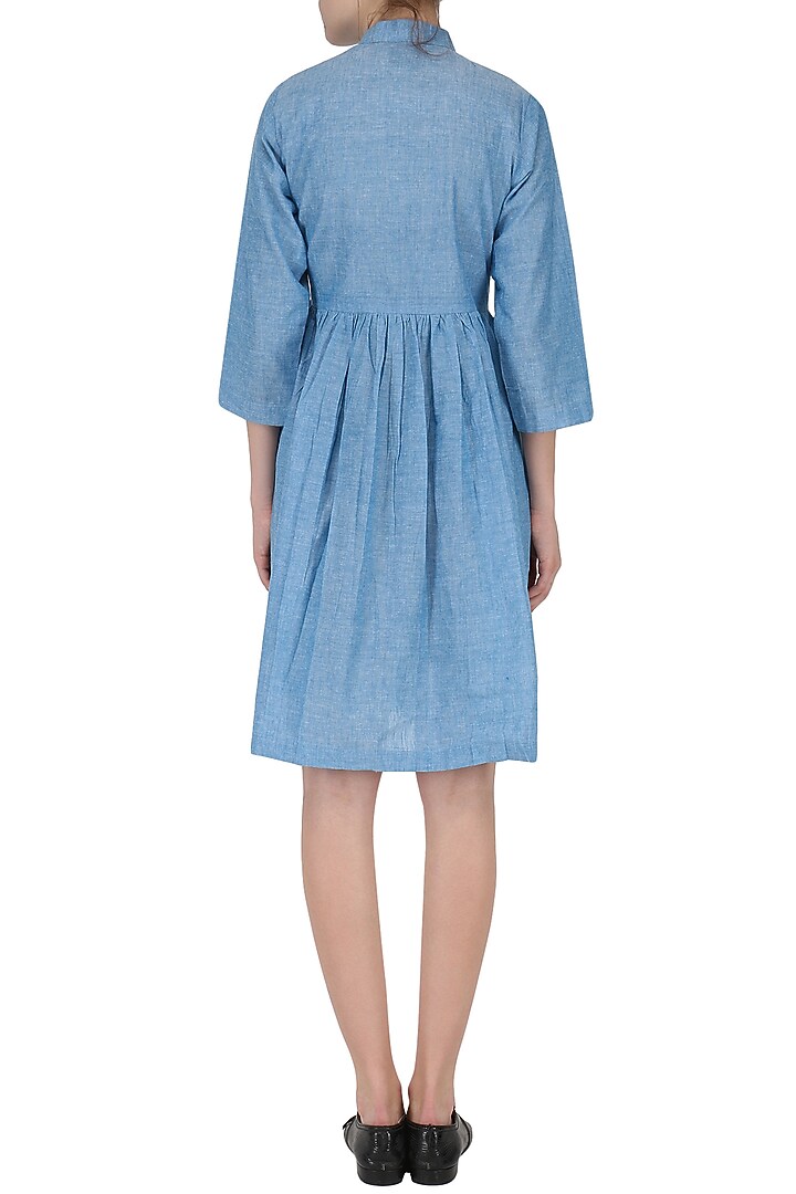 Powder Blue pleated dress available only at Pernia's Pop Up Shop.