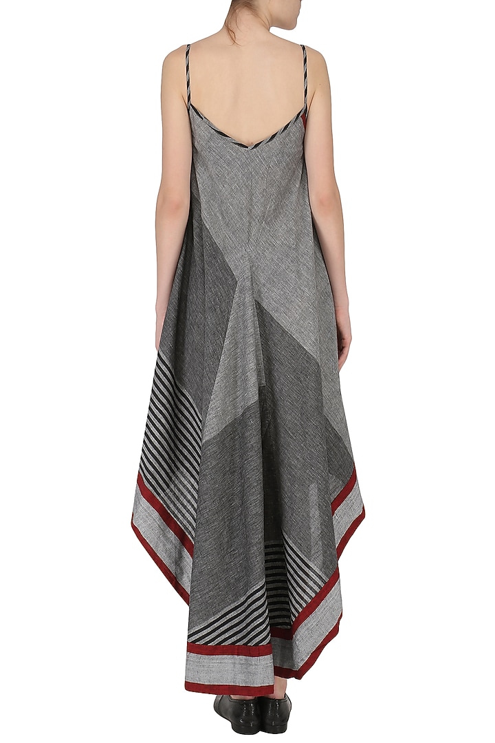 Grey asymmetric geormetric pattern dress available only at Pernia's Pop Up Shop.