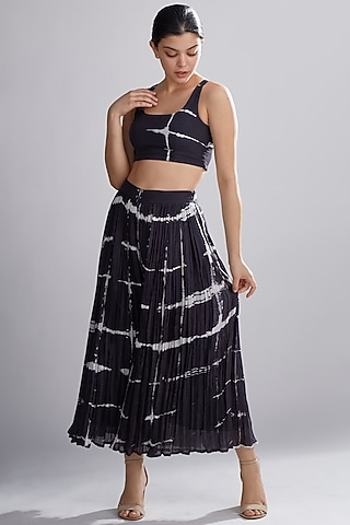 Black & White Printed Bustier Top by Koai