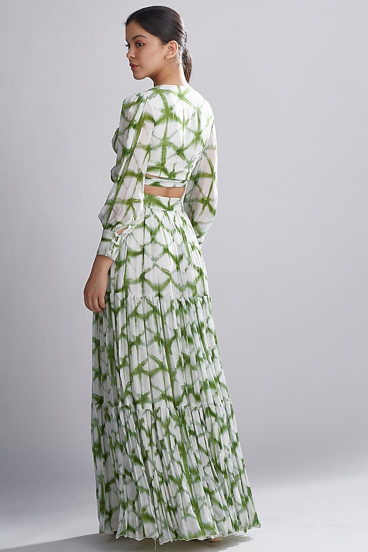 Cream & Green Printed Top by Koai at Pernia's Pop Up Shop