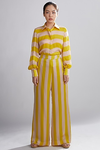 Pink & Mustard Printed Pants by Koai