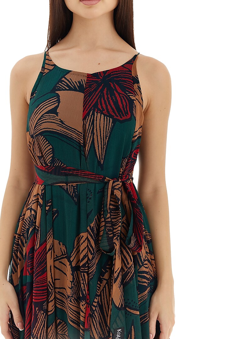 Multi-Colored Chiffon Floral Maxi Vacation Dress by Koai at Pernia's Pop Up Shop