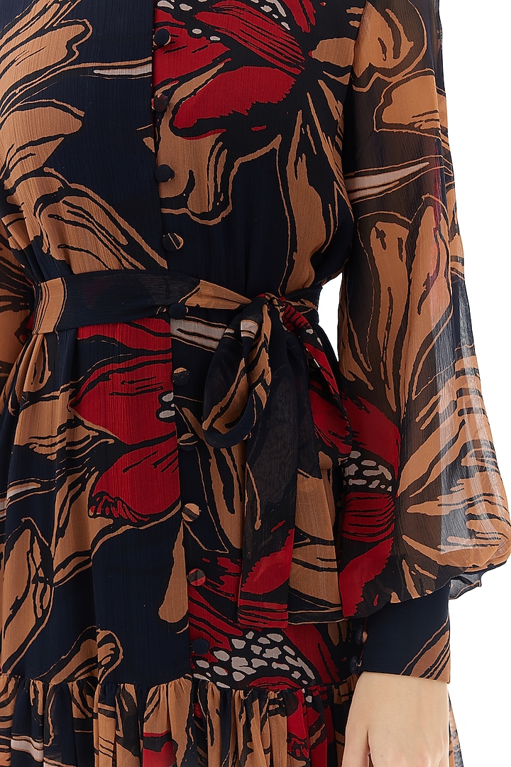 Multi-Colored Chiffon Floral Maxi Vacation Dress by Koai at Pernia's Pop Up Shop