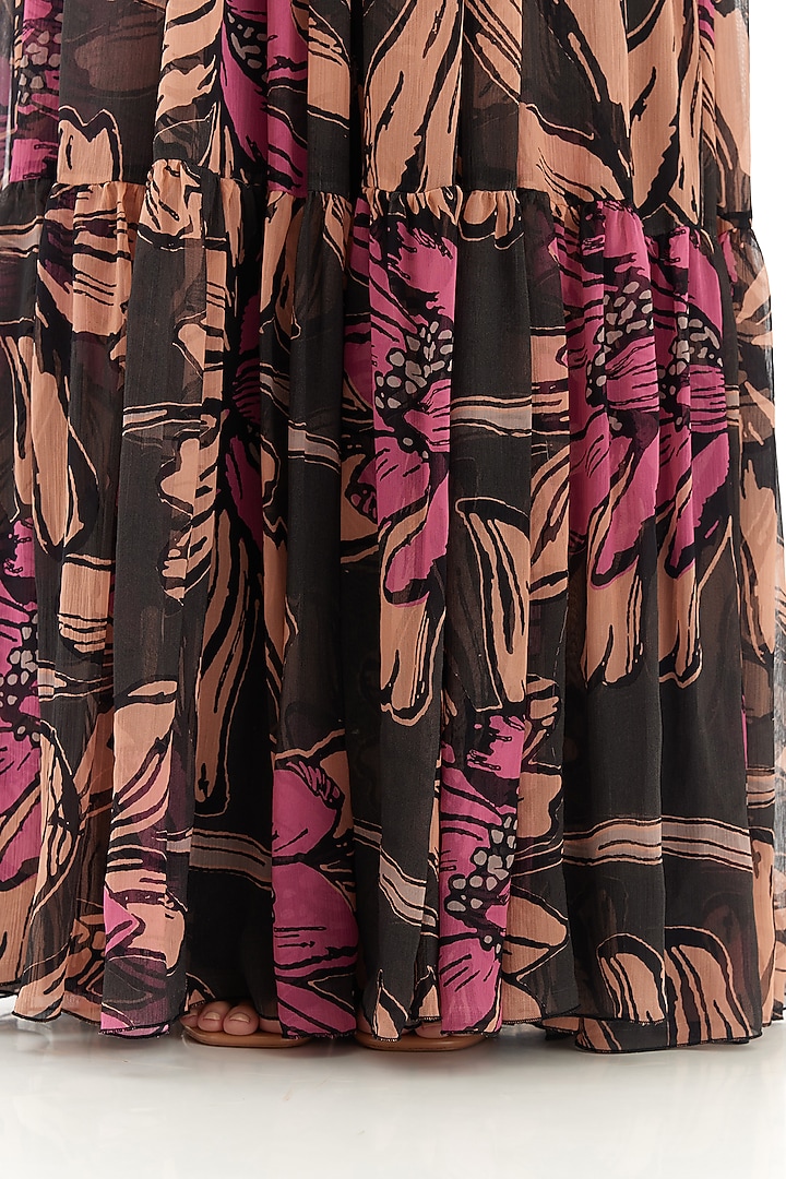 Multi-Colored Chiffon Floral Maxi Vacation Dress by Koai at Pernia's Pop Up Shop