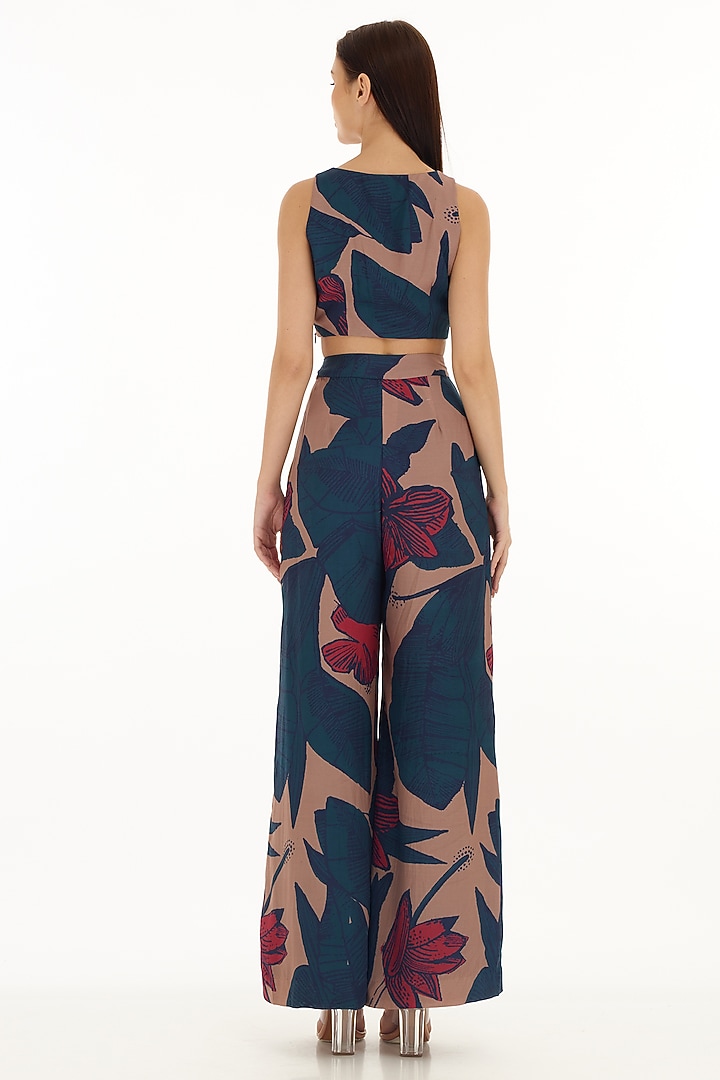 Multi-Colored Muslin Cotton Silk Floral Printed Pants by Koai at Pernia's Pop Up Shop