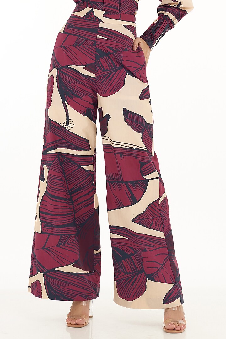 Off-White & Hot Pink Poplin Cotton Floral Printed Bow Shirt by Koai at Pernia's Pop Up Shop