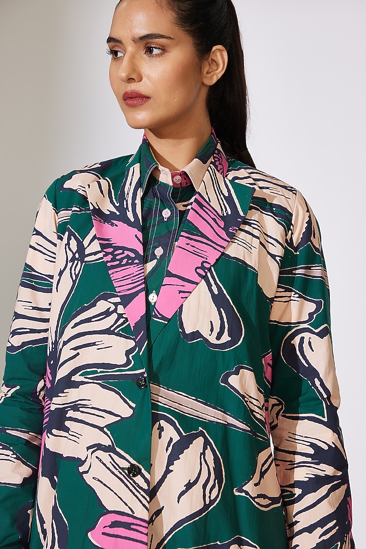 Multi-Colored Poplin Cotton Floral Printed Jacket by Koai at Pernia's Pop Up Shop