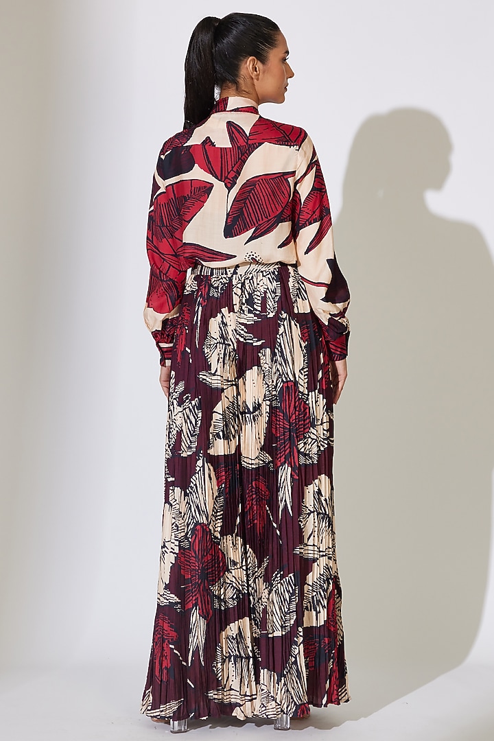 Multi-Colored Heavy Cotton Silk Floral Printed Shirt by Koai at Pernia's Pop Up Shop