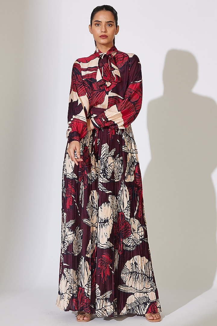Multi-Colored Heavy Cotton Silk Floral Printed Shirt by Koai at Pernia's Pop Up Shop