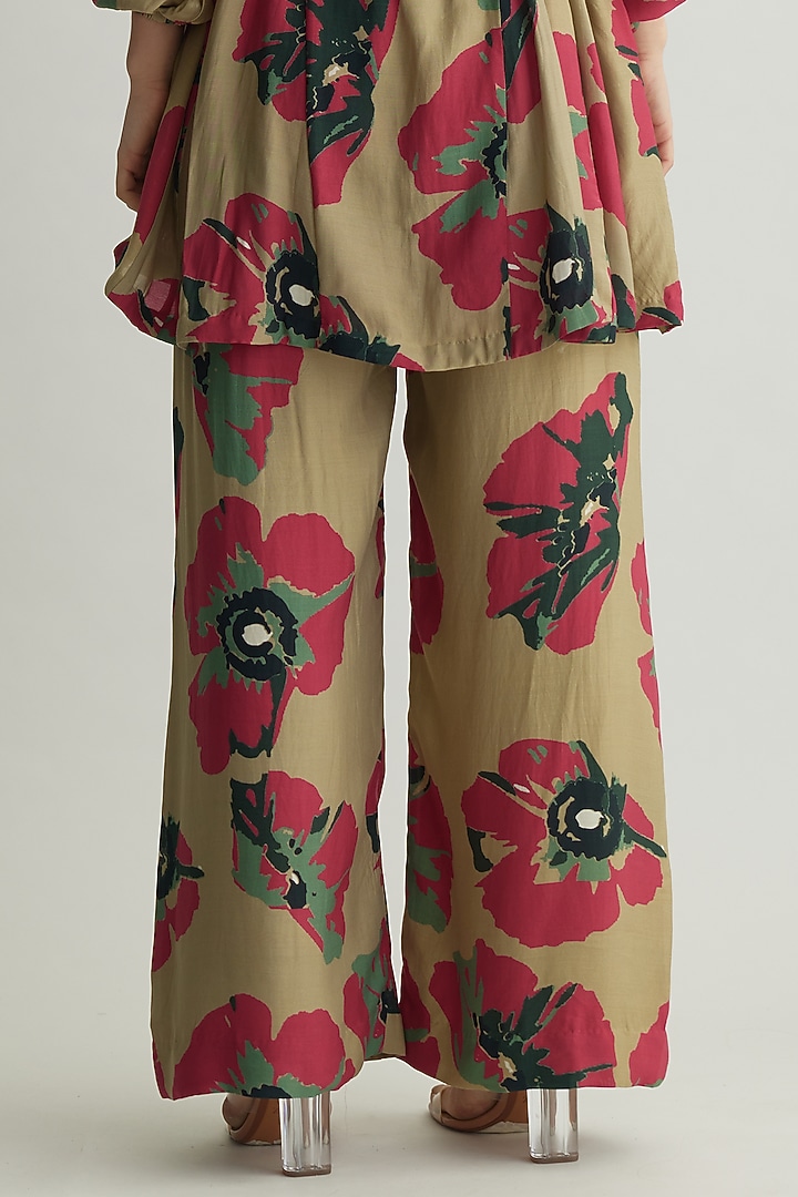 Multi-Colored Muslin Cotton Silk Floral Pants by Koai at Pernia's Pop Up Shop