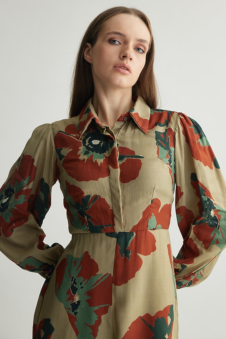 Multi-Colored Muslin Cotton Silk Floral Jumpsuit by Koai at Pernia's Pop Up Shop
