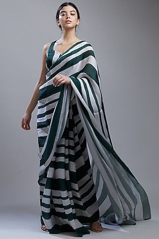 Dark Green & White Printed Bustier by Koai