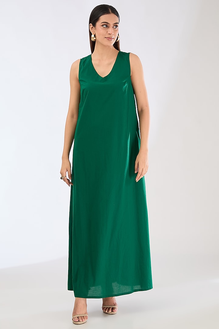 Green Chiffon Digital Floral Printed Kaftan Vacation Dress by Koai at Pernia's Pop Up Shop