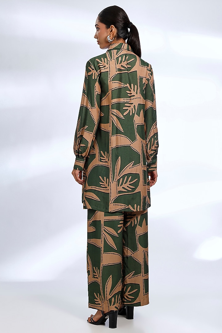 Mint & Mustard Muslin Cotton Silk Digital Printed Co-Ord Set by Koai at Pernia's Pop Up Shop