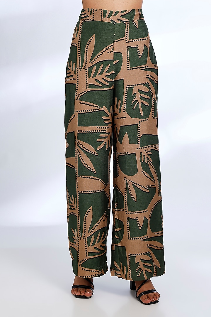Mint & Mustard Muslin Cotton Silk Digital Printed Co-Ord Set by Koai at Pernia's Pop Up Shop