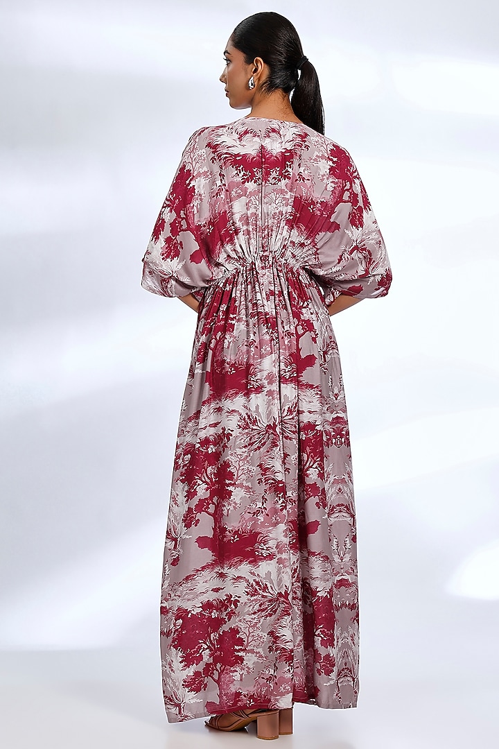 Multi-Colored Muslin Cotton Silk Digital Printed Kaftan Summer Dress by Koai at Pernia's Pop Up Shop