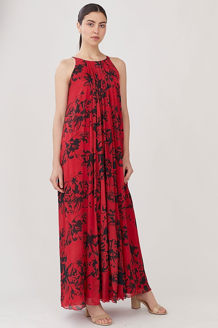 Red Floral Maxi Dress by Koai