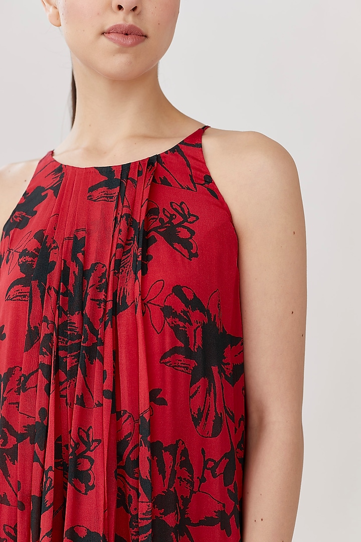 Red Floral Maxi Vacation Dress by Koai at Pernia's Pop Up Shop