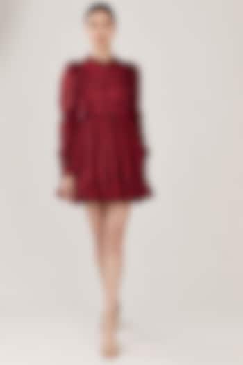 Red Printed Mini Dress by Koai