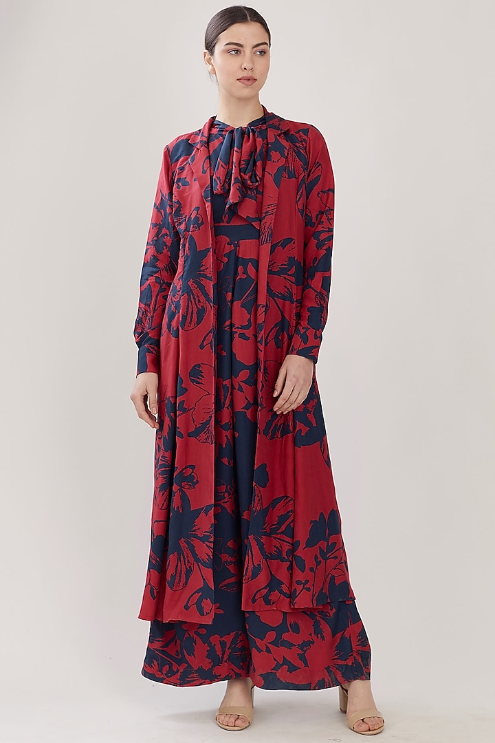 Blue & Red Floral Cape by Koai