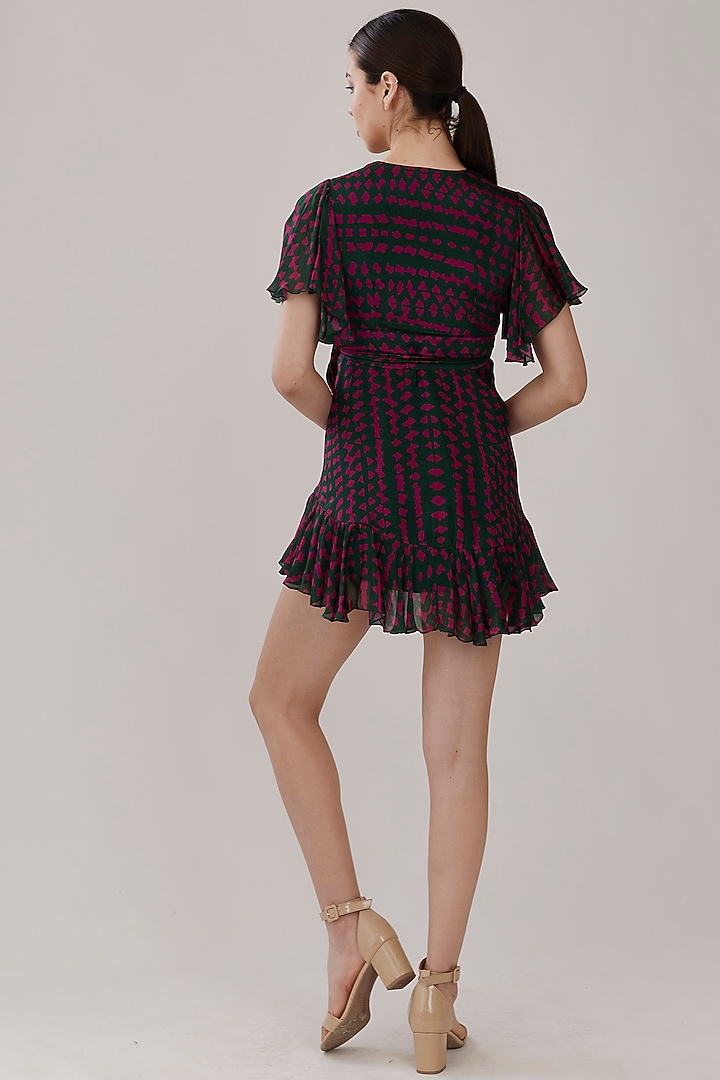 Green & Pink Wrap Summer Dress by Koai at Pernia's Pop Up Shop