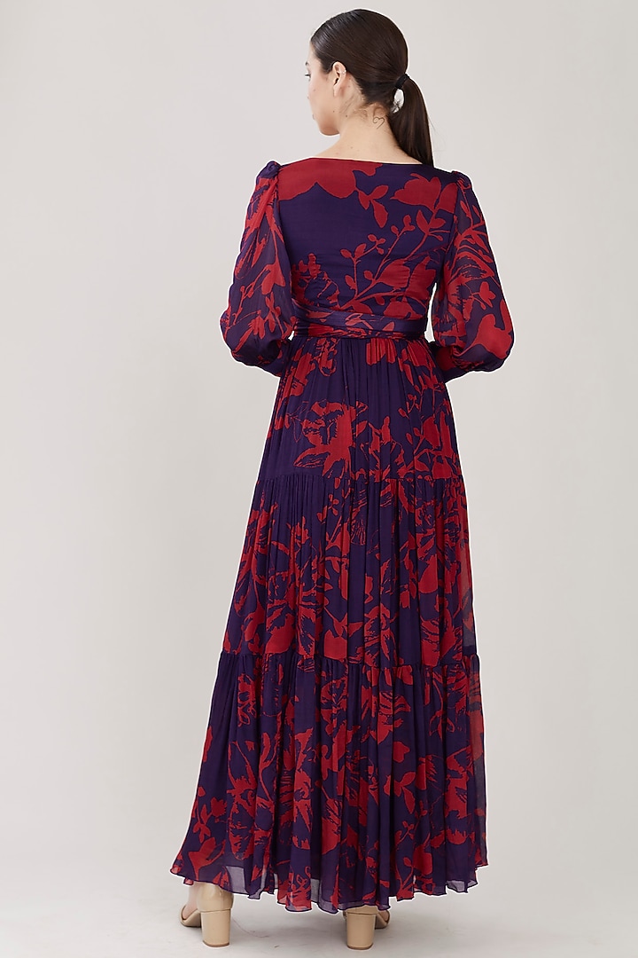 Purple & Red Floral Maxi Vacation Dress by Koai at Pernia's Pop Up Shop