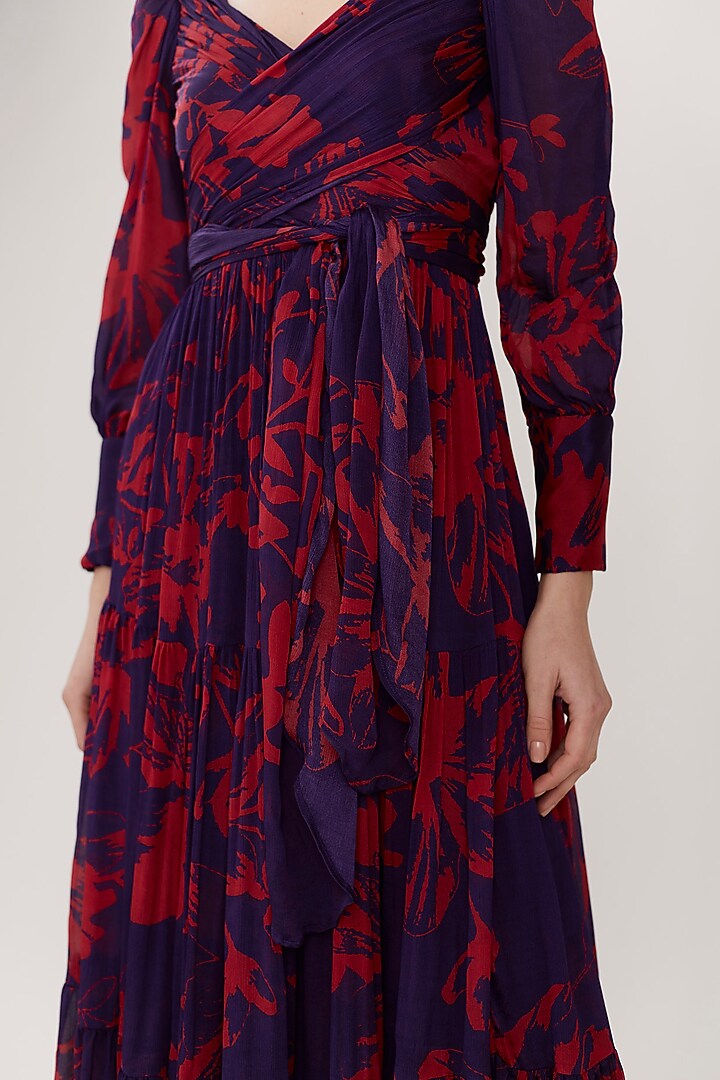 Purple & Red Floral Maxi Vacation Dress by Koai at Pernia's Pop Up Shop