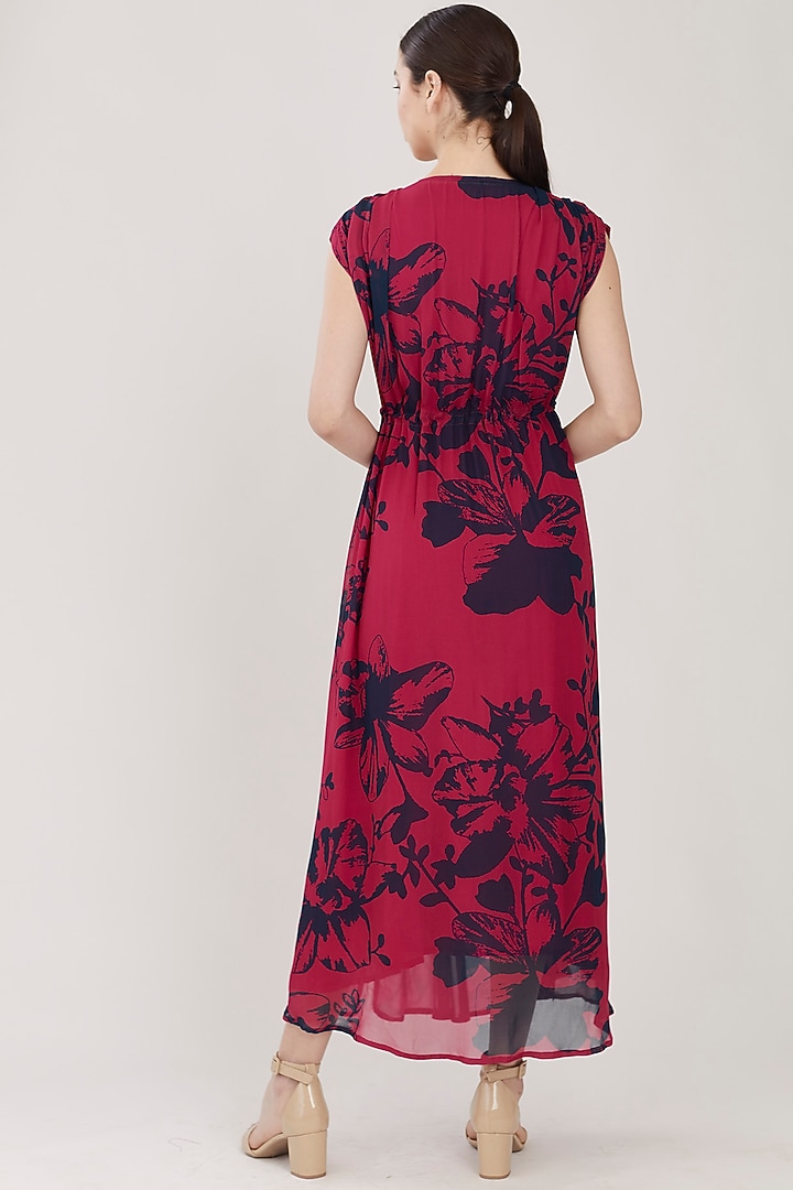 Blue & Red Kaftan Summer Dress With Slip by Koai at Pernia's Pop Up Shop