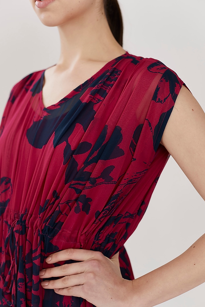Blue & Red Kaftan Summer Dress With Slip by Koai at Pernia's Pop Up Shop