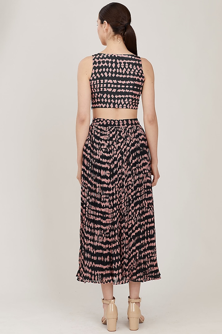 Dark Green & Pink Abstract Bustier by Koai at Pernia's Pop Up Shop