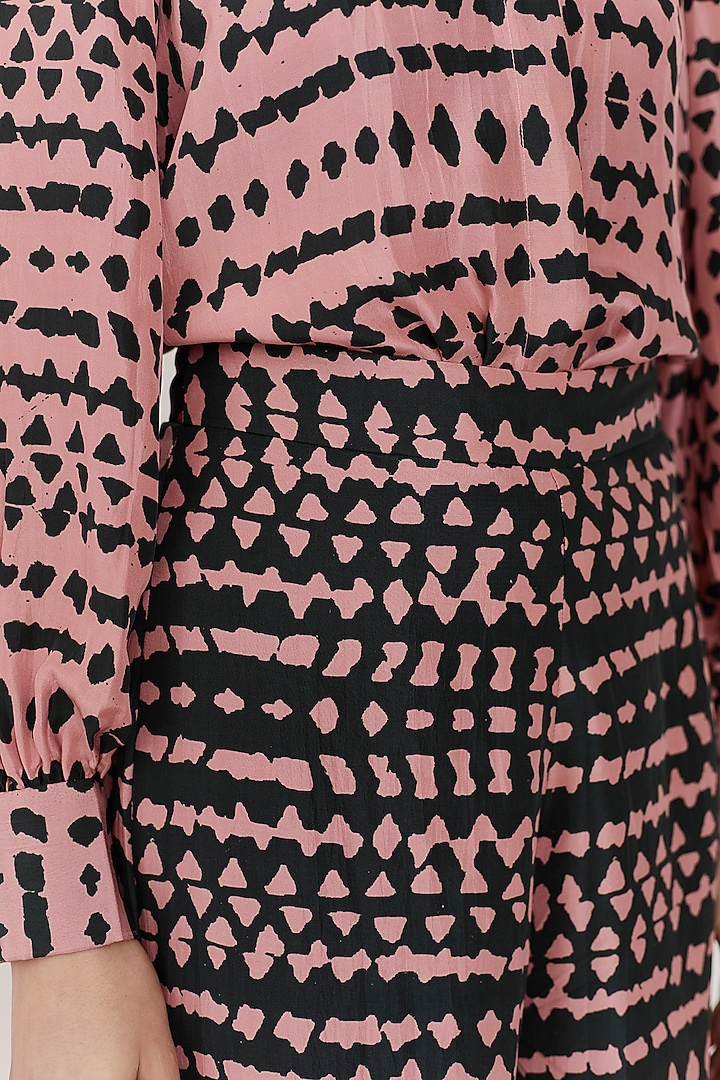 Pink & Dark Green Abstract Pants by Koai at Pernia's Pop Up Shop