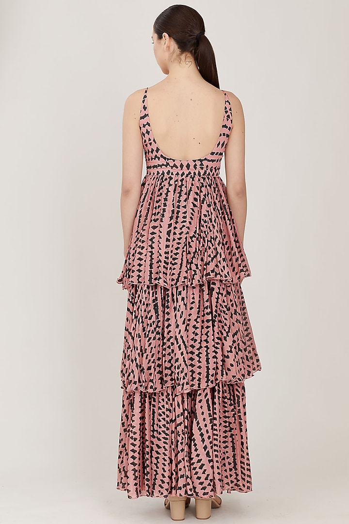 Pink & Dark Green Abstract Vacation Dress by Koai at Pernia's Pop Up Shop