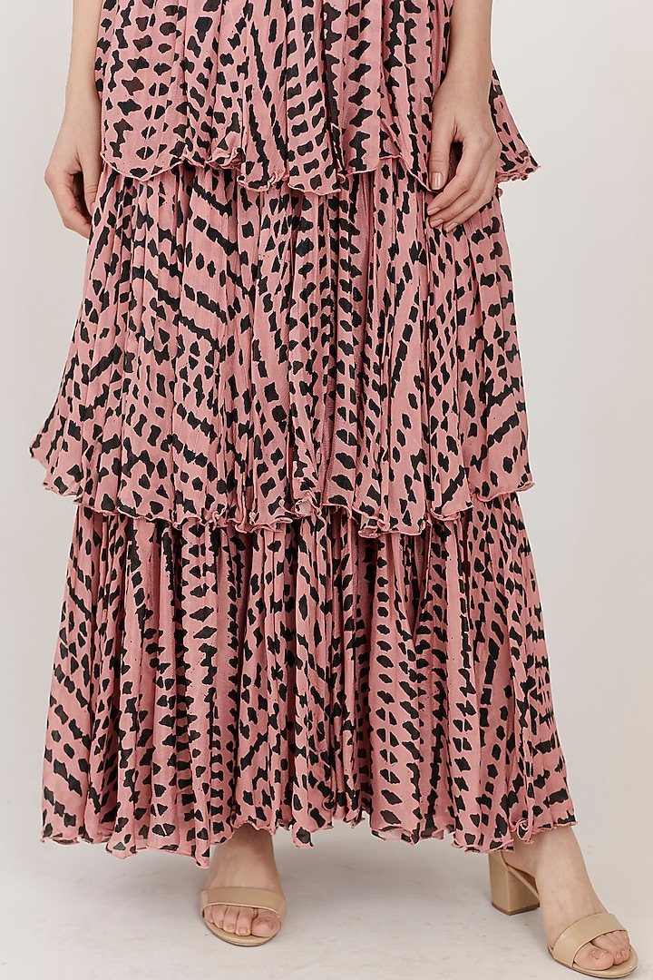 Pink & Dark Green Abstract Vacation Dress by Koai at Pernia's Pop Up Shop