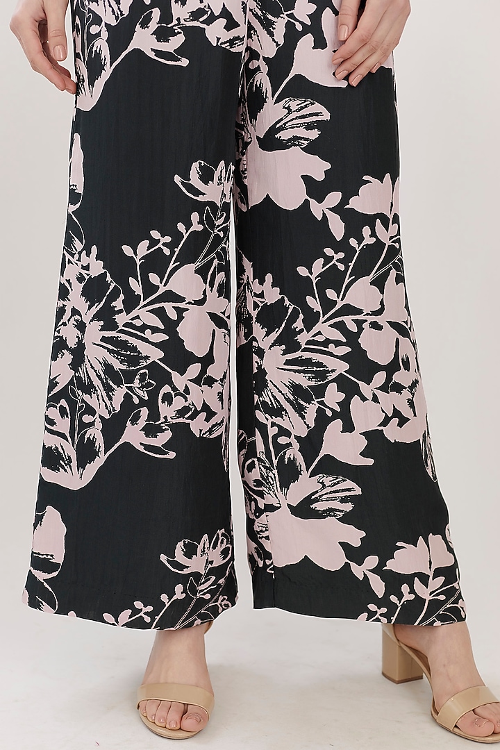 Pink & Dark Green Floral Pants by Koai at Pernia's Pop Up Shop