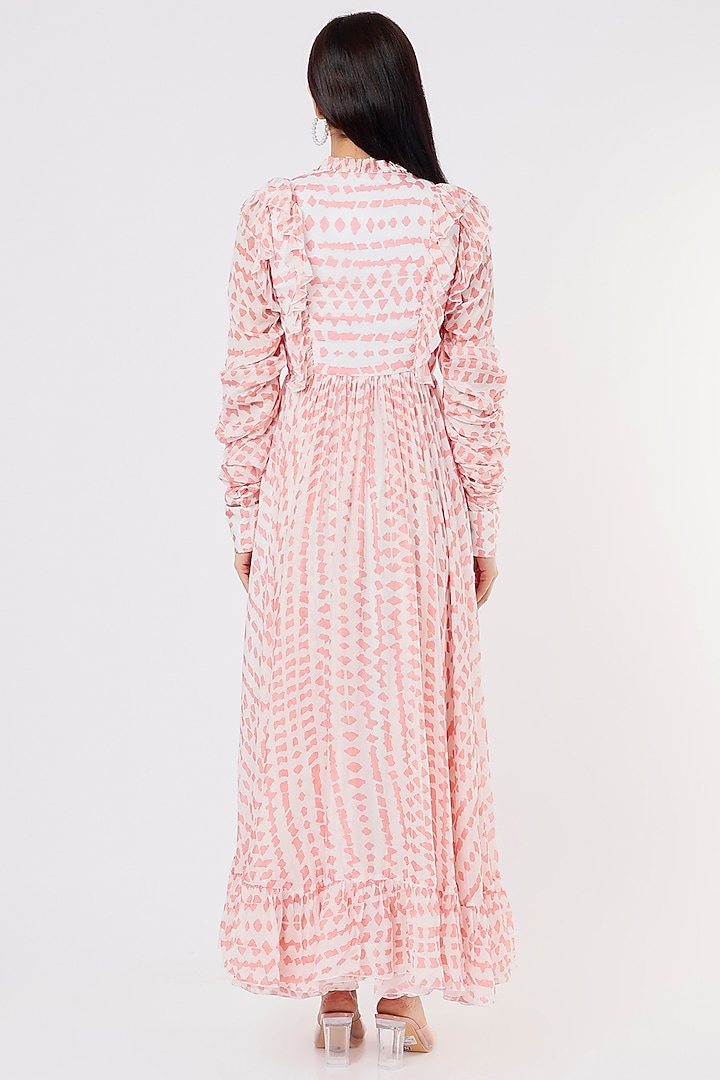 White & Pink Printed Vacation Dress by Koai at Pernia's Pop Up Shop