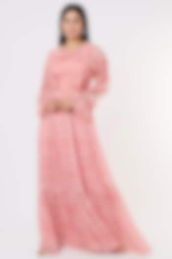 Pink & White Printed Dress by Koai