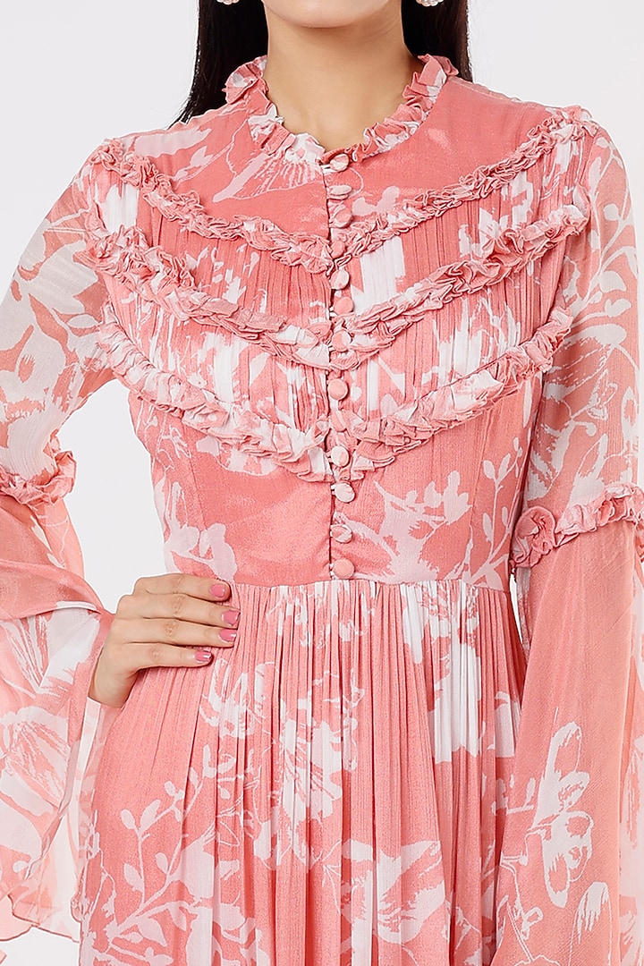 Pink & White Floral Printed Vacation Dress by Koai at Pernia's Pop Up Shop