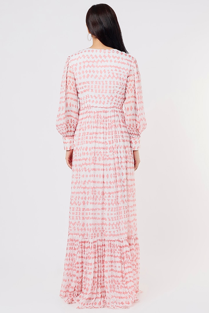White & Pink Pleated Vacation Dress by Koai at Pernia's Pop Up Shop
