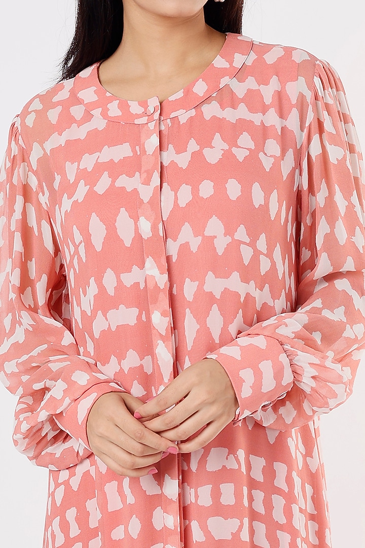 Pink & White Georgette Maxi Vacation Dress by Koai at Pernia's Pop Up Shop