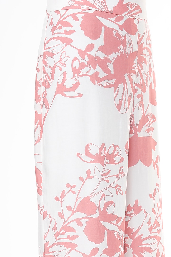 White & Pink Chiffon Pants by Koai at Pernia's Pop Up Shop
