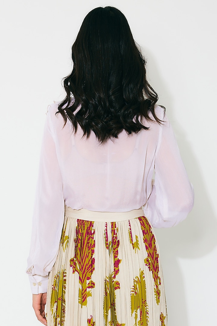 Ivory Chiffon Frilled Top by Koai at Pernia's Pop Up Shop