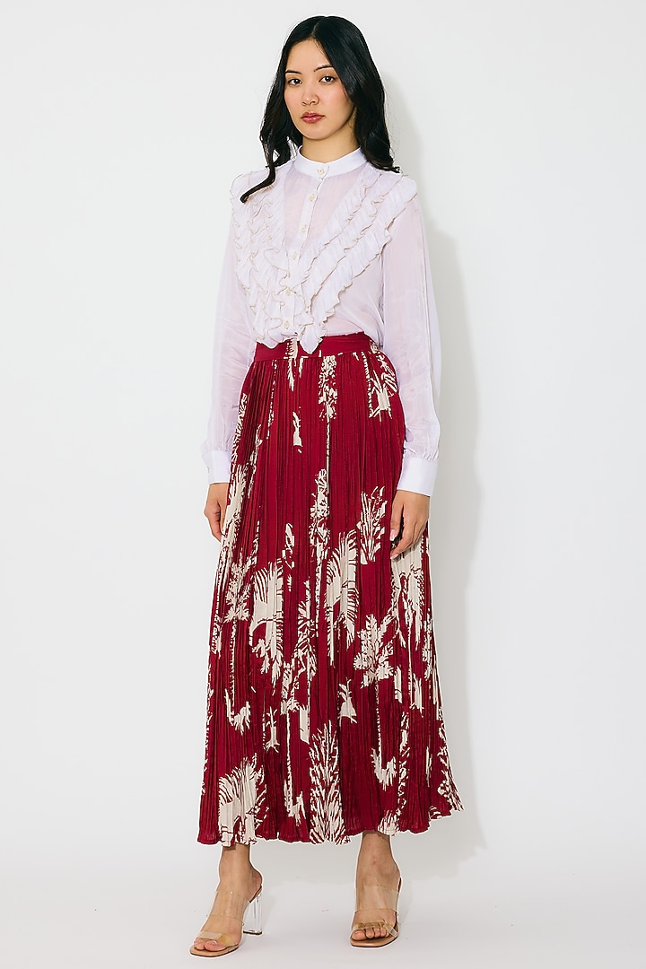Ivory Chiffon Frilled Top by Koai at Pernia's Pop Up Shop